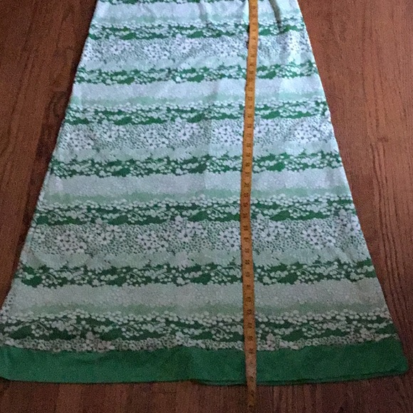 VINTAGE GREEN MAXI DRESS * S/M - Picture 4 of 7